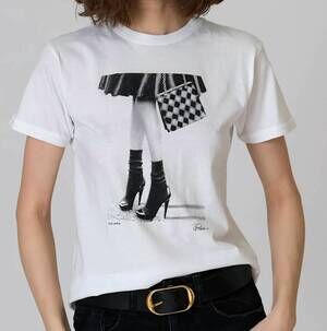 NEW CPRESS STUDIO cool girls short sleeve tee in white